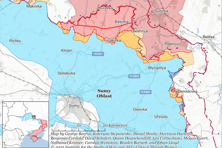 В Інституті вивчення війни заявили про просування Сил оборони на півночі Сумщини sumy-novosti-karta-0710